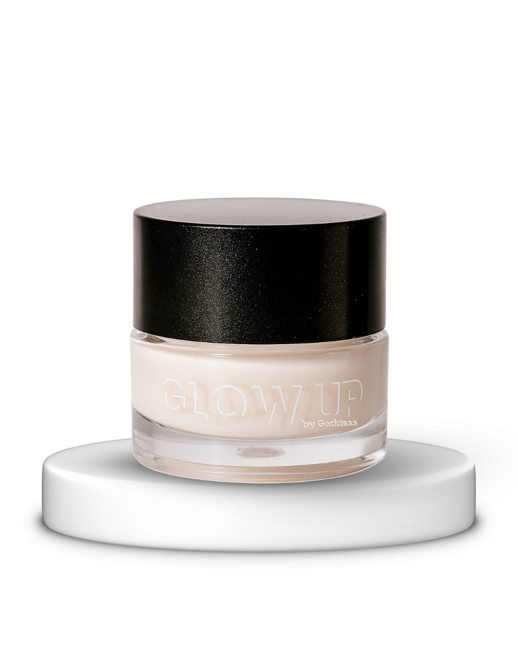 calm care eye & lip mask jar labeled 'Glow Up' on a white background